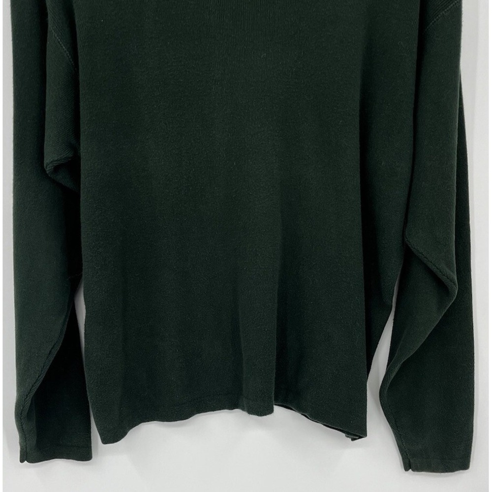 Vintage LL Bean Women's Cotton Sweater Size Medium Hunter Green - Picture 8 of 8